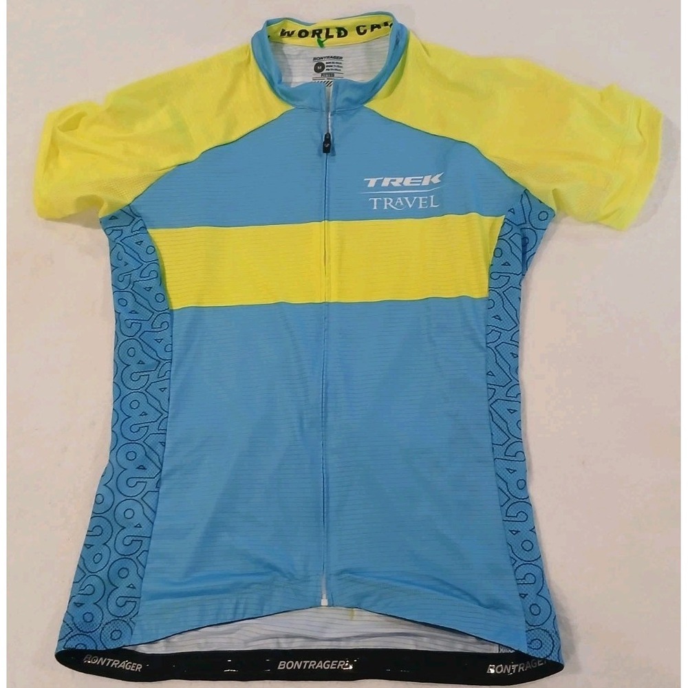 Bontrager Trek‎ Womens M Custom Fitted Cycling Jersey Stretch Blue Travel